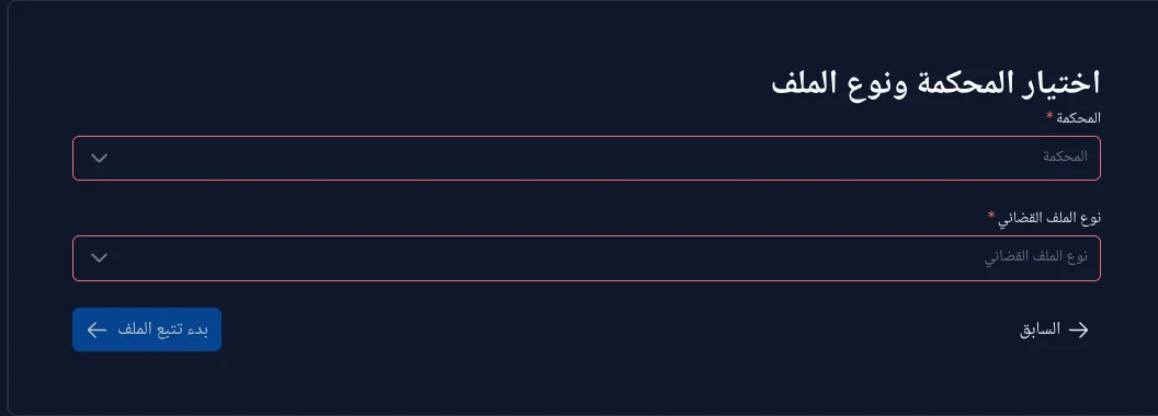 Step 3: Choose court and case file type